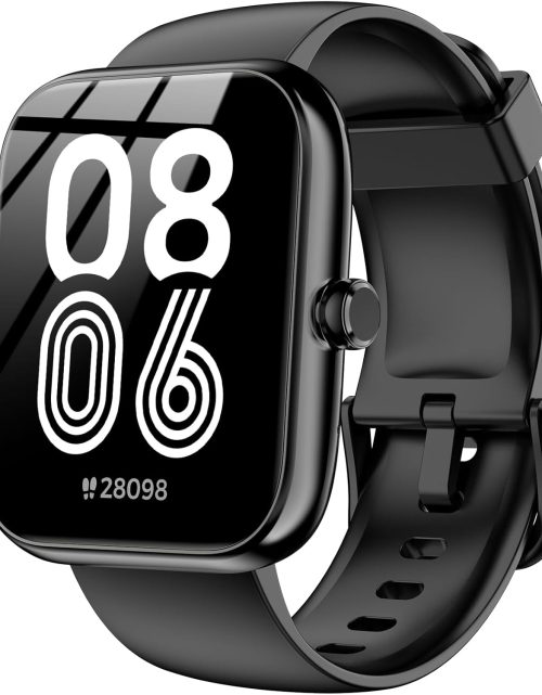 Smart Watch with Alexa & Bluetooth Calls, 1.83" HD Fitness Tracker for Men Women, IP68 Waterproof, 120+ Workout Modes, 24/7 Heart Rate/Sleep Tracking, iOS Android Compatible (Black)